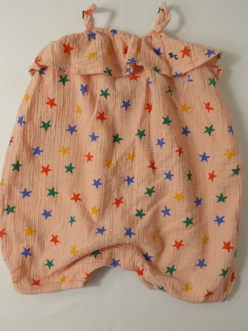BOBO CHOSES Pink Star Romper, Size 12 Months